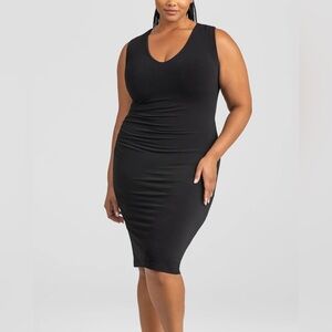 NEW Honeylove InnerPower Sleeveless Midi Dress Black Shaping Size 3x Plus NWT